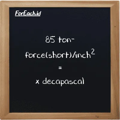 1 ton-force(short)/inch<sup>2</sup> is equivalent to 1379000 decapascal (1 tf/in<sup>2</sup> is equivalent to 1379000 daPa)